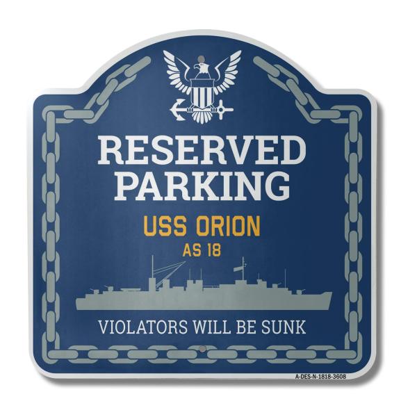 USS Orion AS 18 | 18" X 18" Heavy-Gauge Aluminum A...