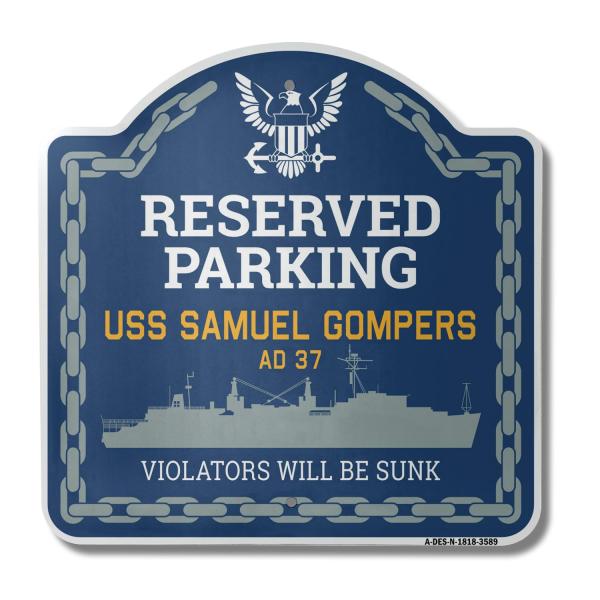 USS Samuel GOMPERS AD 37 | 18" X 18" Heavy-Gauge A...