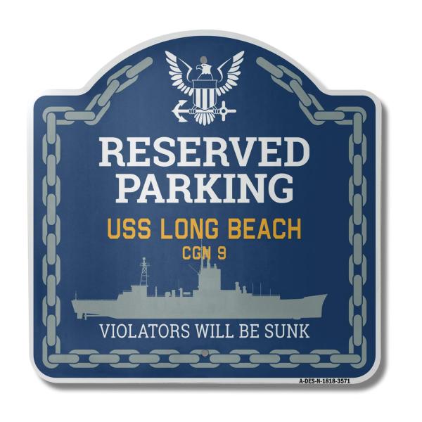 USS Long Beach CGN 9 | 18" X 18" Heavy-Gauge Alumi...