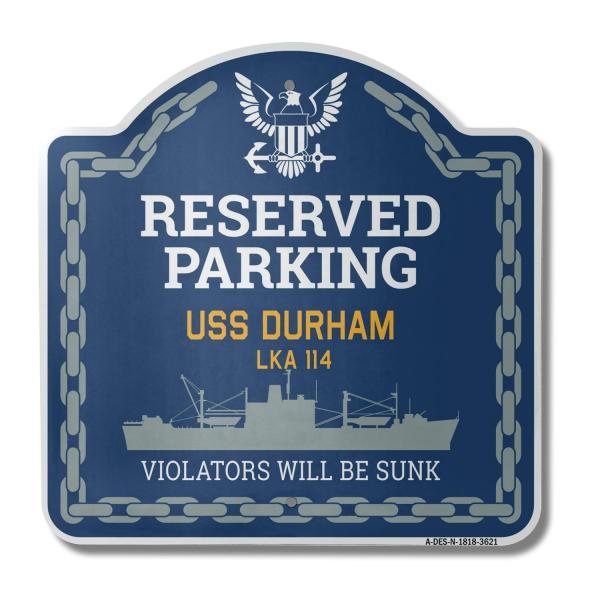 USS Durham LKA 114 | 18" X 18" Heavy-Gauge Aluminu...