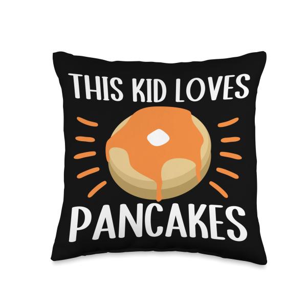 This Kid Loves Pancakes Throw Pillow