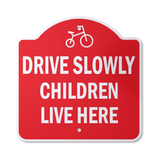 Drive Slowly Children Live Here 12" X 12" Sign | I...