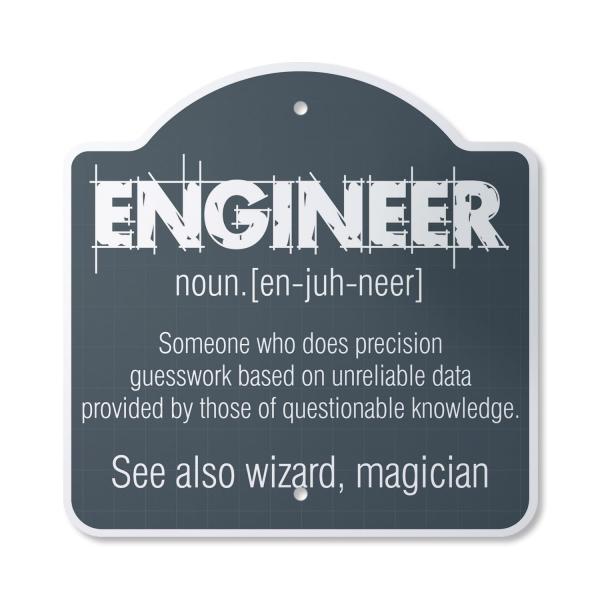 Engineer Guess Work 12" X 12" Sign | Indoor/Outdoo...