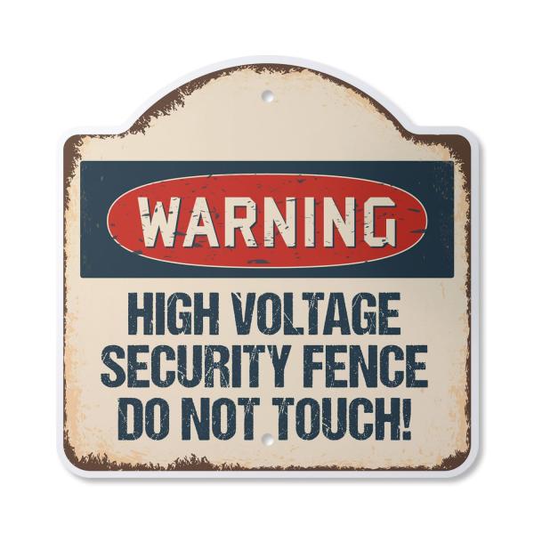 High Voltage Security Fence Do Not Touch 10" x 10"...