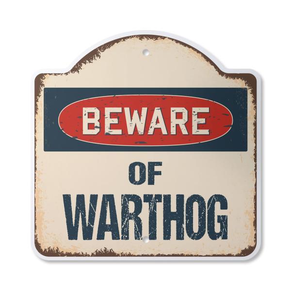 Beware Of Warthog 12" X 12" Sign | Indoor/Outdoor ...