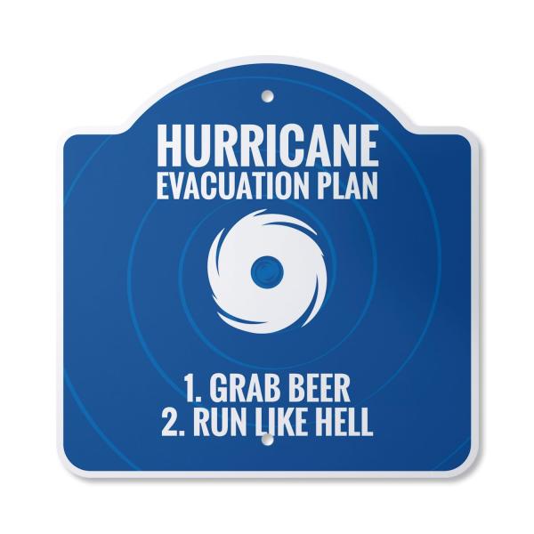 Hurricane Evacuation Plan 12" X 12" Sign | Indoor/...