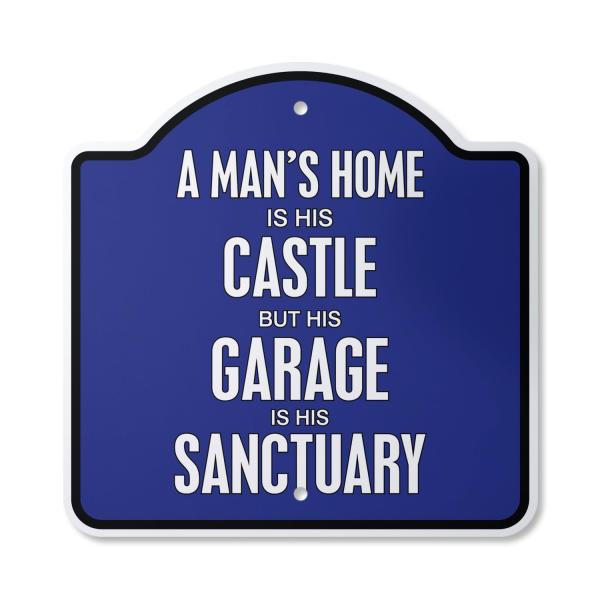 A Man's Garage Is His Sanctuary 10" x 10" Sign | I...