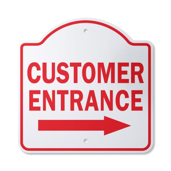 Customer Entrance Right Arrow 14" x 14" Sign | Ind...