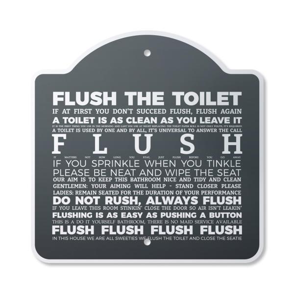 Flush The Toilet 14" x 14" Sign | Indoor/Outdoor P...
