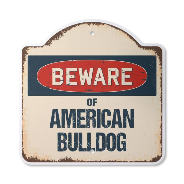 Beware Of American Bulldog 14" X 14" Sign | Indoor...