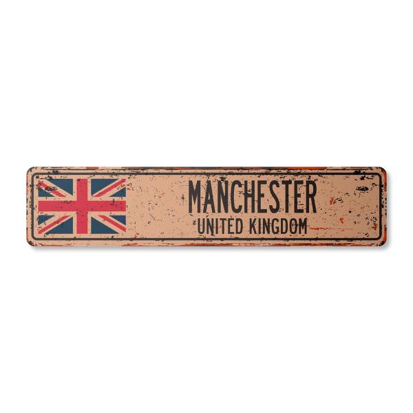 Manchester United Kingdom Vintage Aluminum Street ...