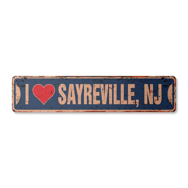 I Love Sayreville New Jersey Vintage Plastic Stree...