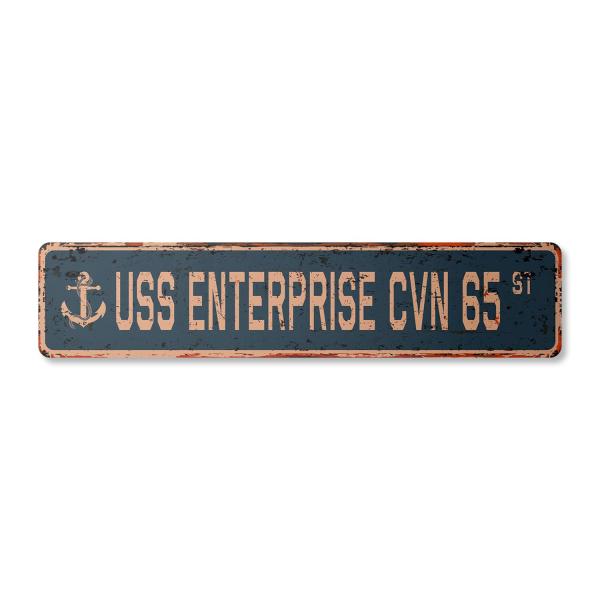 USS ENTERPRISE CVN 65 Vintage Plastic Street Sign ...