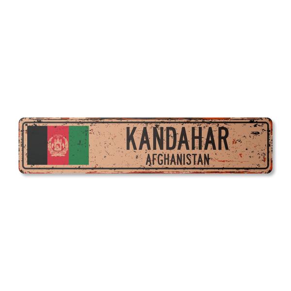 KANDAHAR AFGHANISTAN Vintage Plastic Street Sign A...