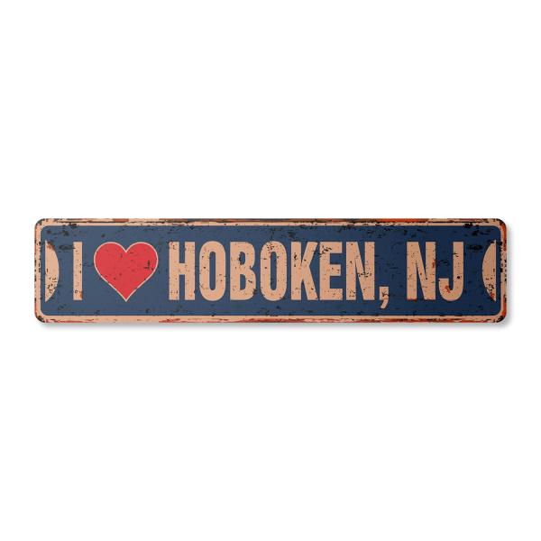 I LOVE HOBOKEN NEW JERSEY Vintage Plastic Street S...