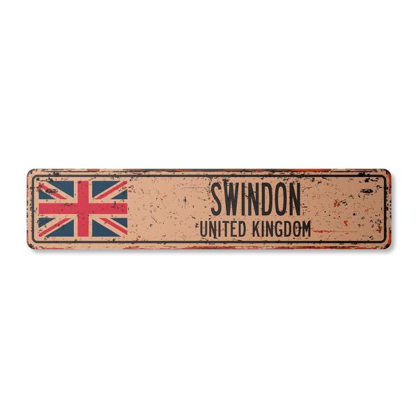 Swindon United Kingdom Vintage Plastic Street Sign...