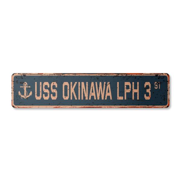 USS Okinawa LPH 3 Vintage Aluminum Street Sign us ...