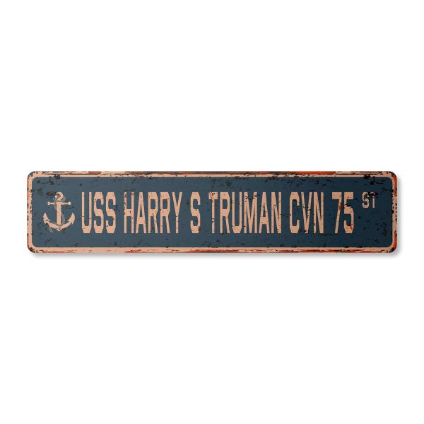 USS HARRY S TRUMAN CVN 75 Vintage Aluminum Street ...