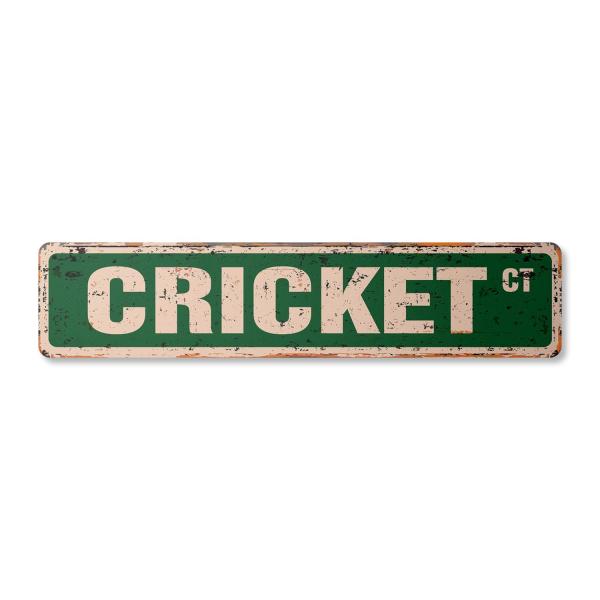 CRICKET Vintage Aluminum Street Sign bats balls ge...
