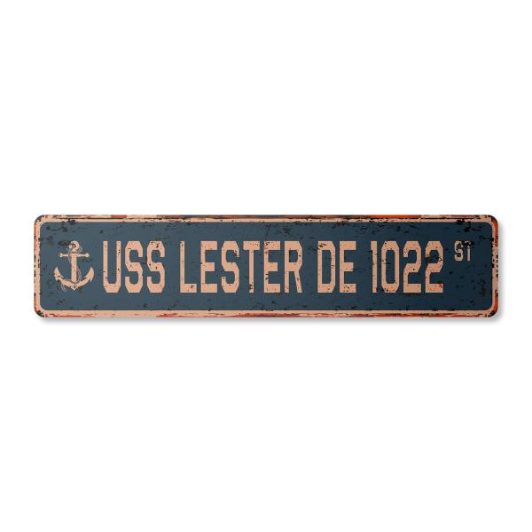 USS Lester DE 1022 Vintage Plastic Street Sign us ...