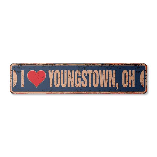 I Love Youngstown Ohio Vintage Plastic Street Sign...