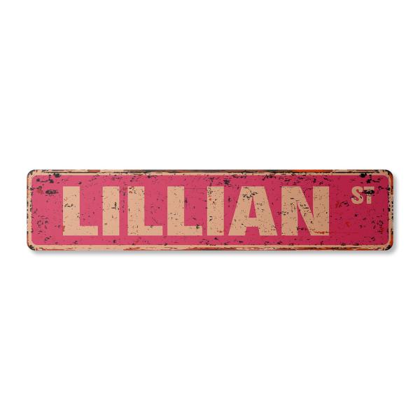 Lillian Vintage Plastic Street Sign Childrens Name...