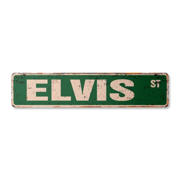 ELVIS Vintage Plastic Street Sign Childrens Name R...