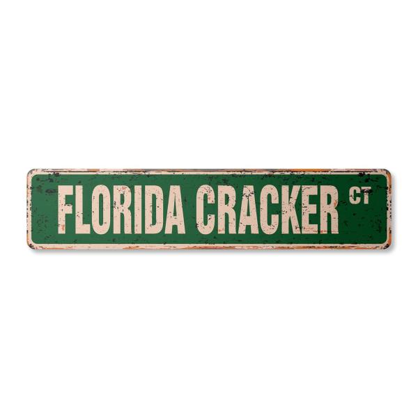 FLORIDA CRACKER Vintage Plastic Street Sign rednec...