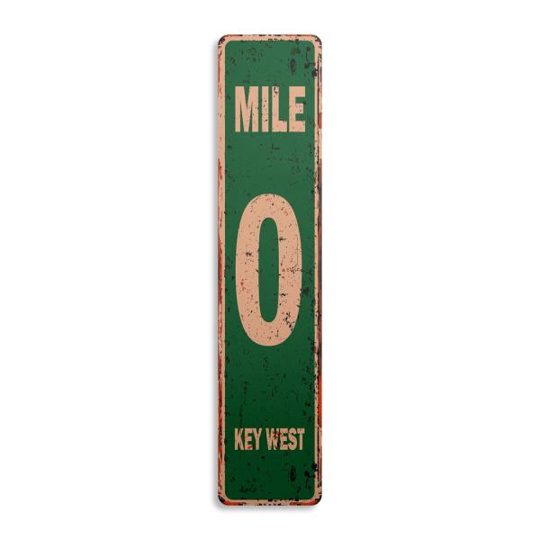 Mile 0 Key WEST Vintage Aluminum Street Sign Marke...