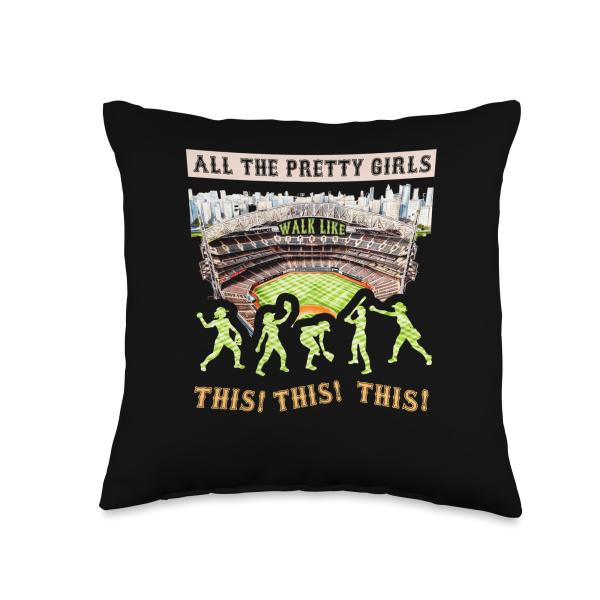 Pretty Girls Walk Like-This Baseball Softball Girl...