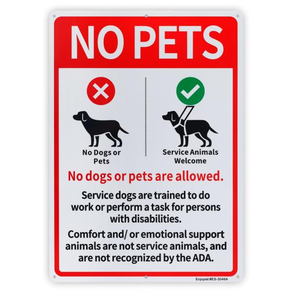 No Pets - No Dog Or Pet Allowed, Comfort Emotional...