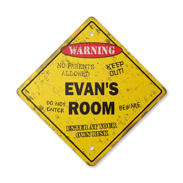Evan's Room Sign Vintage Crossing Zone Xing | Indo...