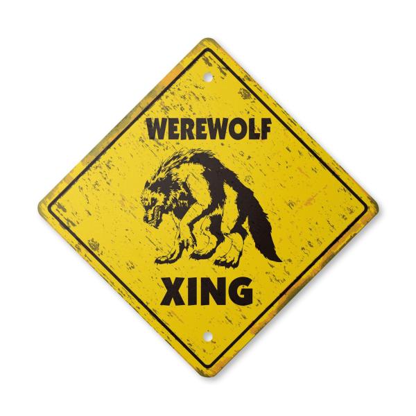 Werewolf Vintage Crossing Sign Zone Xing | Indoor/...