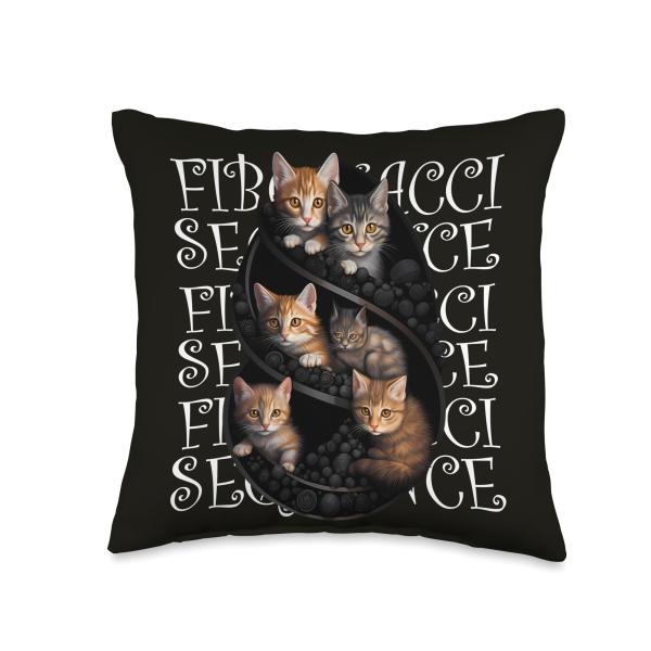 Cute Kitten Fibonacci Sequence Spiral Curl Math Ca...