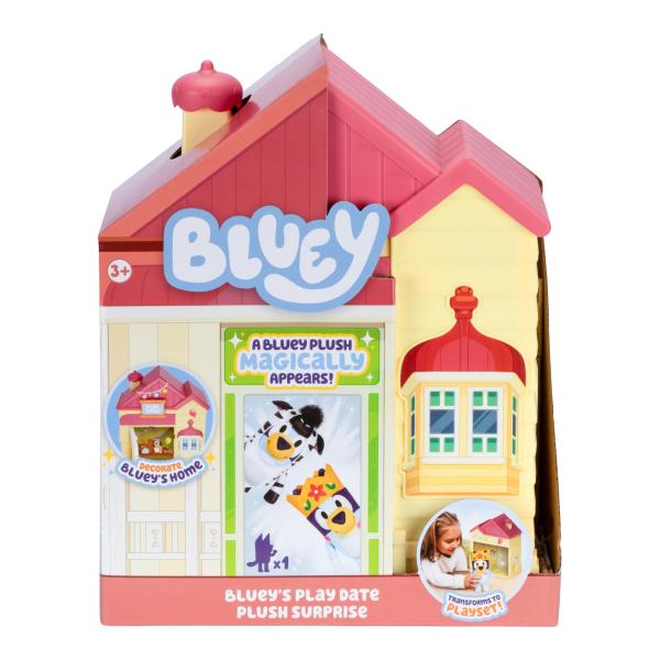 Bluey's Play Date プラッシュ サプライズ 幼児用ハウス プレイセット 丈夫なおもち...