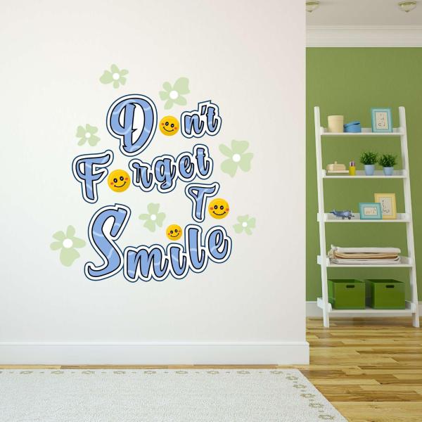 デザイン ビニール デンマークパステル ウォール デカール Don't Forget to Smil...