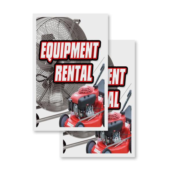 Equipment Rental (2-Pack) 24" x 36" Vinyl Decals |...