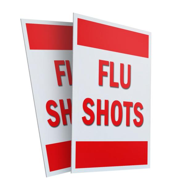 Flu Shots (2-Pack) 24" x 36" Plastic Signs | Sign ...