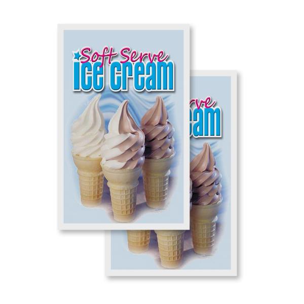 Soft Serve Ice Cream (2-Pack) 24" x 36" Vinyl Deca...