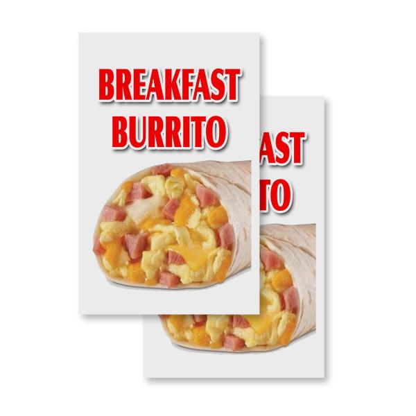 Breakfast Burrito (2-Pack) 24" x 36" Vinyl Decals ...
