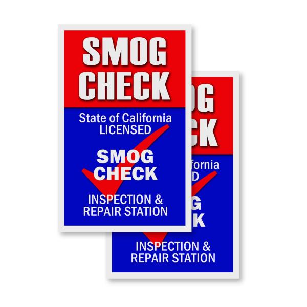 Smog Check (2-Pack) 24" x 36" Vinyl Decals | Sign ...