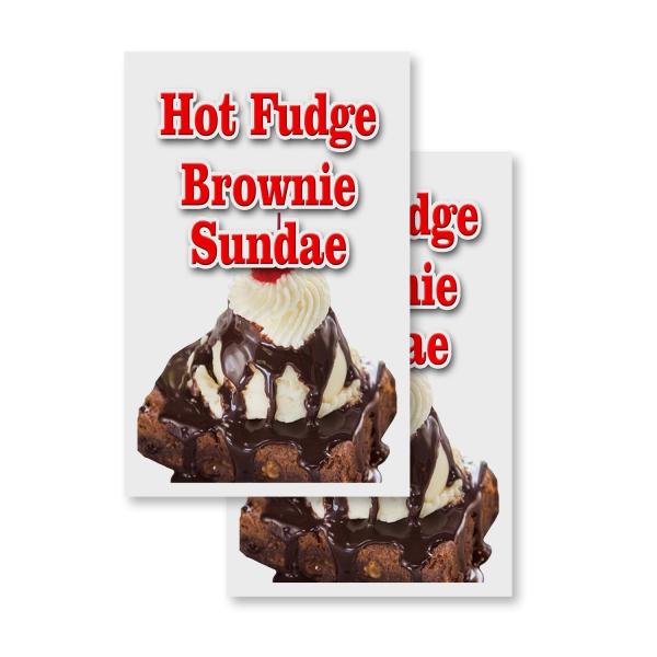 Hot Fudge Brownie Sundae (2-Pack) 24" x 36" Vinyl ...