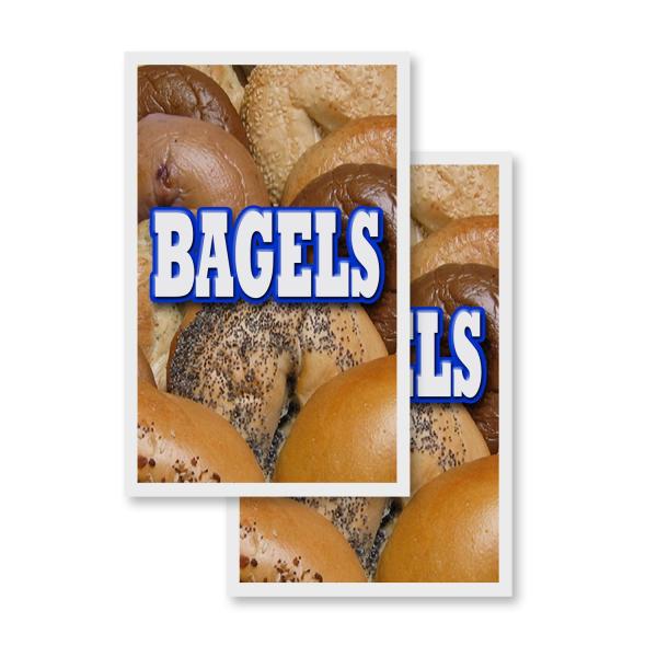 Bagels (2-Pack) 24" x 36" Vinyl Decals | Sign Inse...