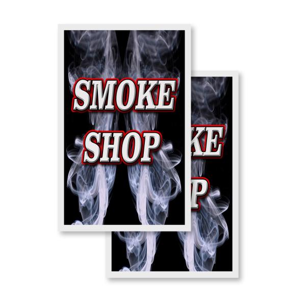 Smoke Shop (2-Pack) 24" x 36" Vinyl Decals | Sign ...