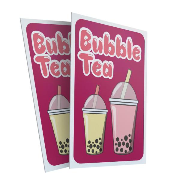 Bubble Tea (2-Pack) 24" x 36" Plastic Signs | Sign...