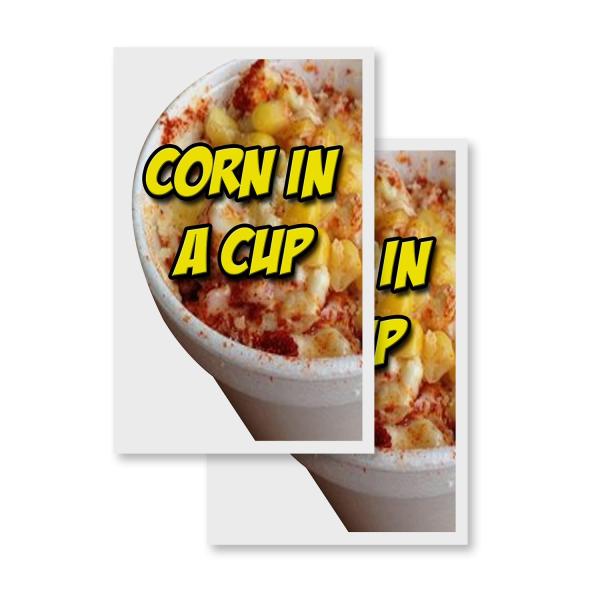 Corn in A Cup (2-Pack) 24" x 36" Vinyl Decals | Si...