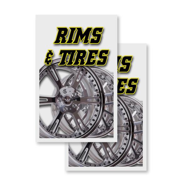 Rims ＆ Tires (2-Pack) 24" x 36" Vinyl Decals | Sig...