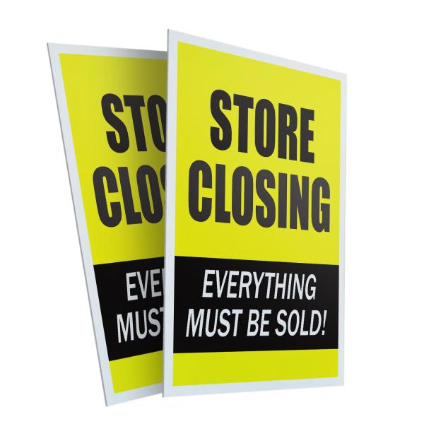 Store Closing (2-Pack) 24" x 36" Plastic Signs | S...