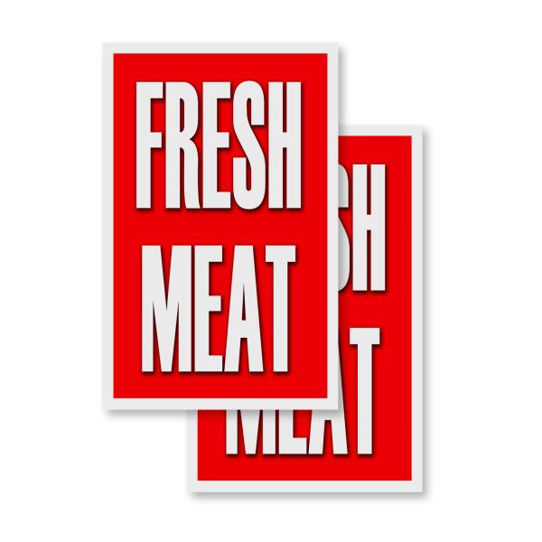 Fresh Meat (2-Pack) 24" x 36" Vinyl Decals | Sign ...