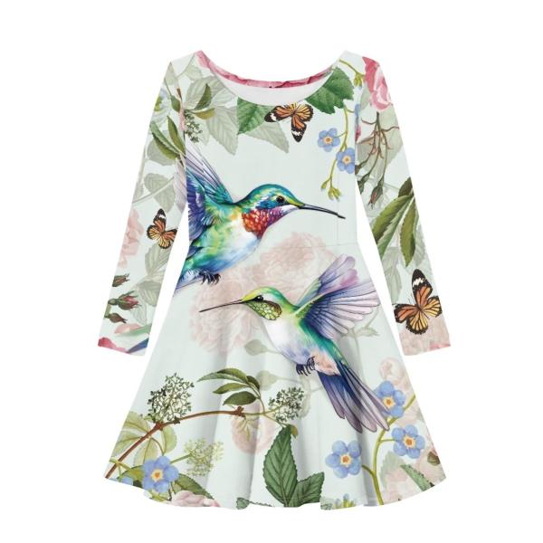 Amzbeauty Hummingbird Flower Print Toddler Girl Lo...